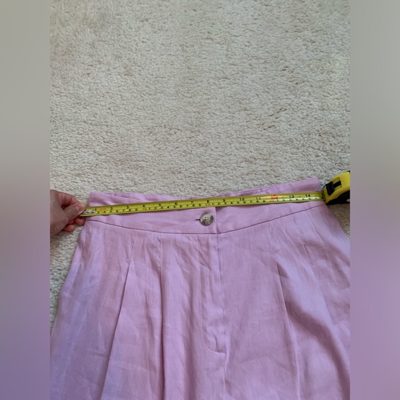 ANTONIO MELANI Light Pink Linen-Blend Wide-Leg Pants & Sleeveless Crop Tank Set - Picture 12 of 13